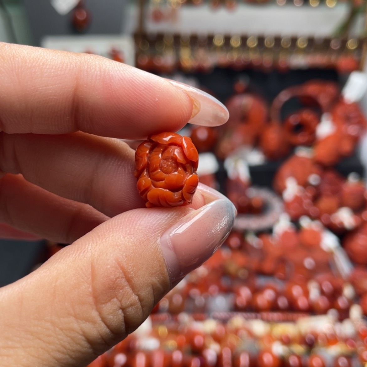 【闪购商品】未镶嵌牡丹花南红玛瑙