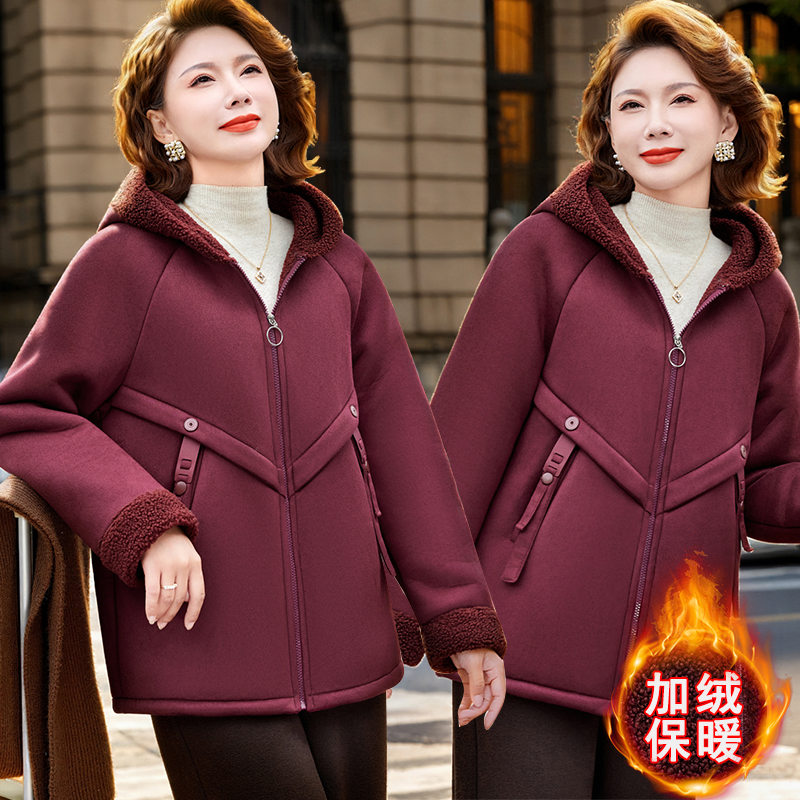 2025新款妈妈冬装加绒加厚小棉袄中老年女秋冬季保暖棉服洋气棉衣