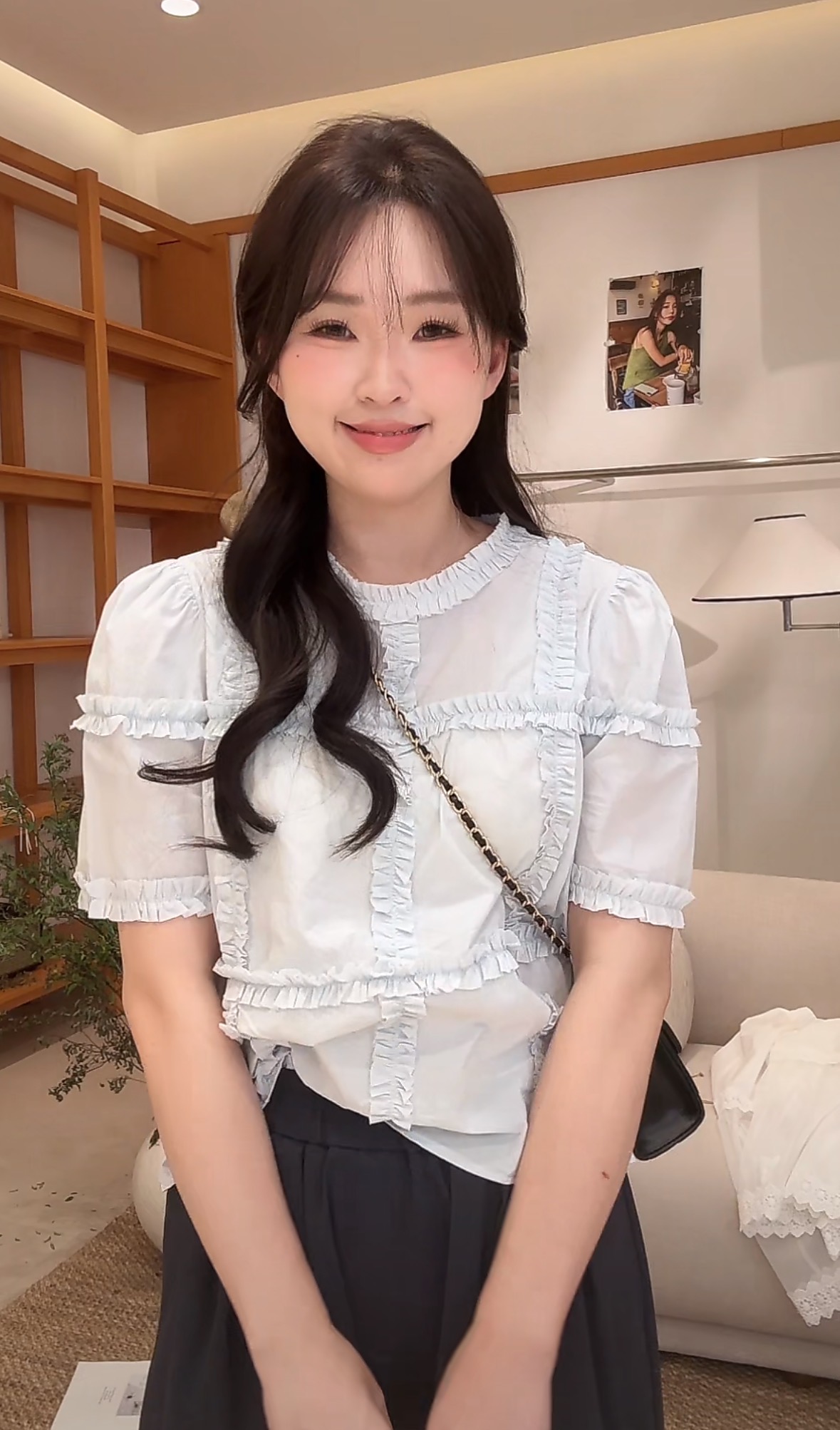 甜甜~夏季薄款拼接百搭上衣1394