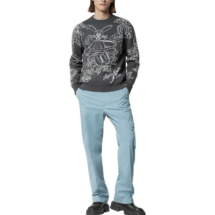 全新未使用 LouisVuitton/路易威登 5438/LVSS23 灰色针织衫/S码