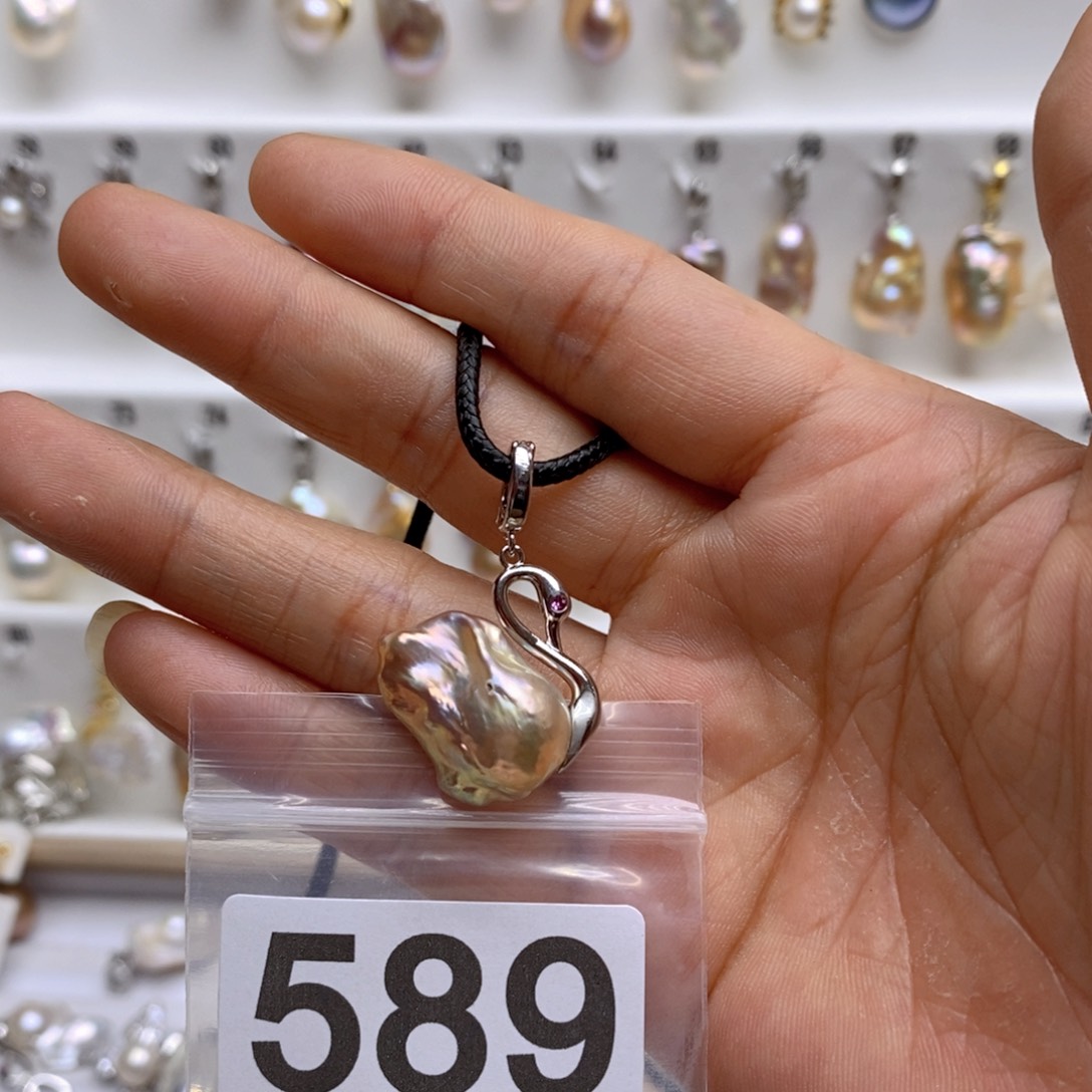 淡水珍珠颈饰银S925镶嵌589