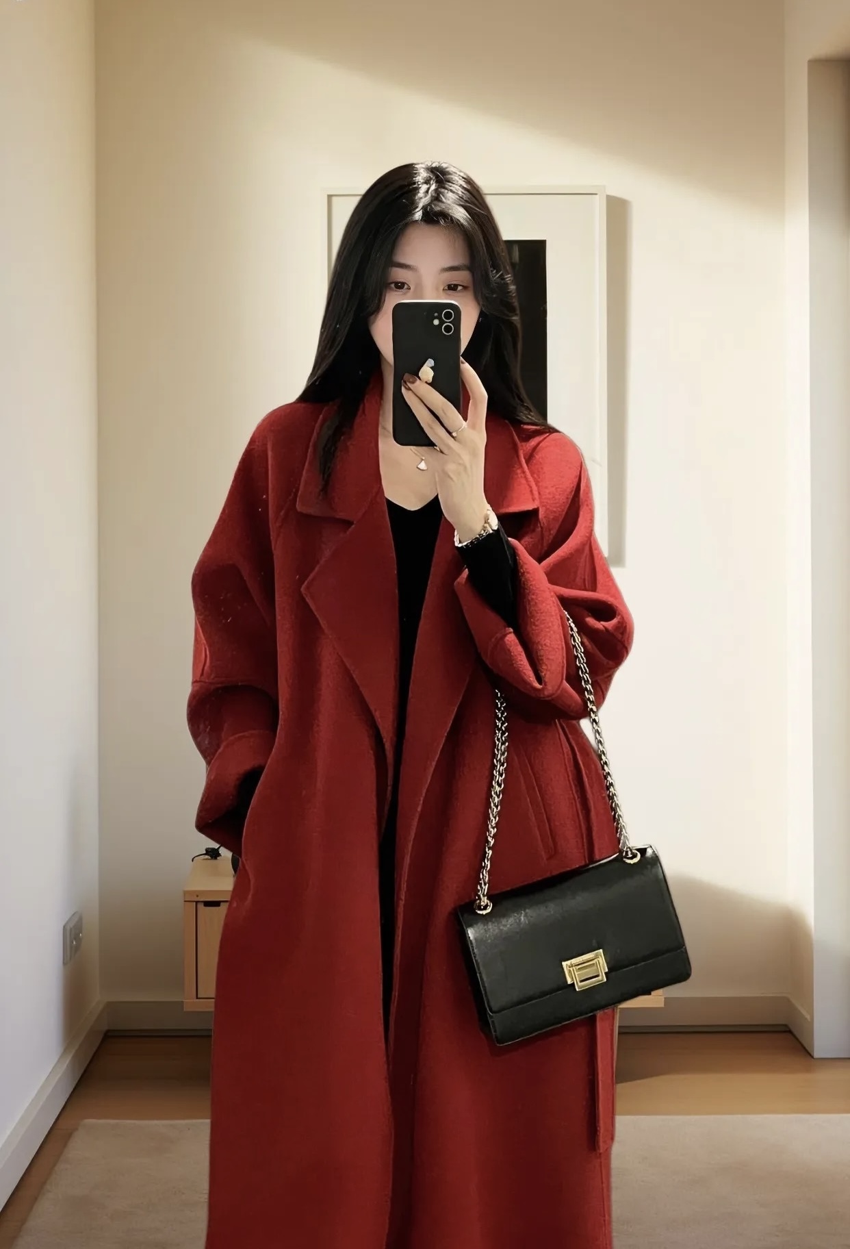 金夫人大衣【西西里百毛】100%初剪羊毛爆款气质纯手工双面羊毛大衣