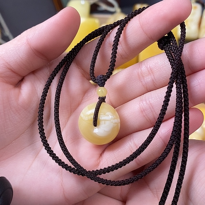 琥珀未镶嵌裸石平安扣