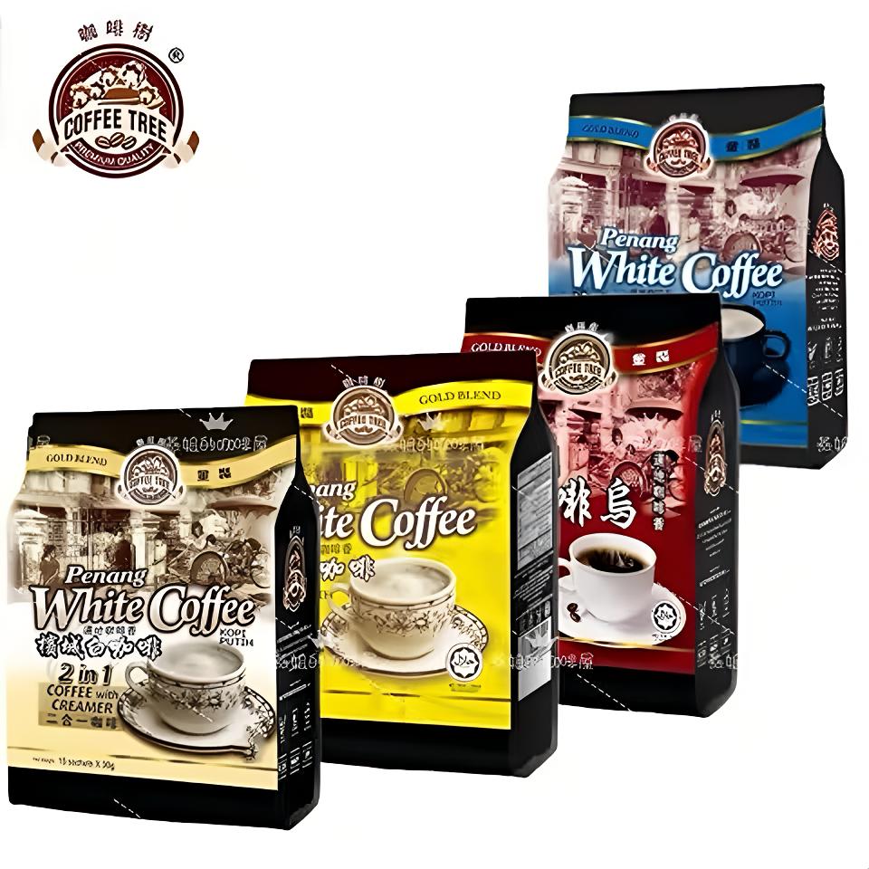 咖啡树槟城特浓白咖啡无糖马来西亚原装进口三合一二合一咖啡液