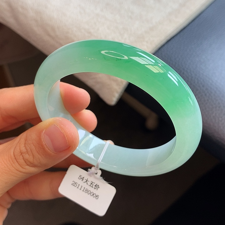 未镶嵌手镯翡翠54甜阳绿正圈