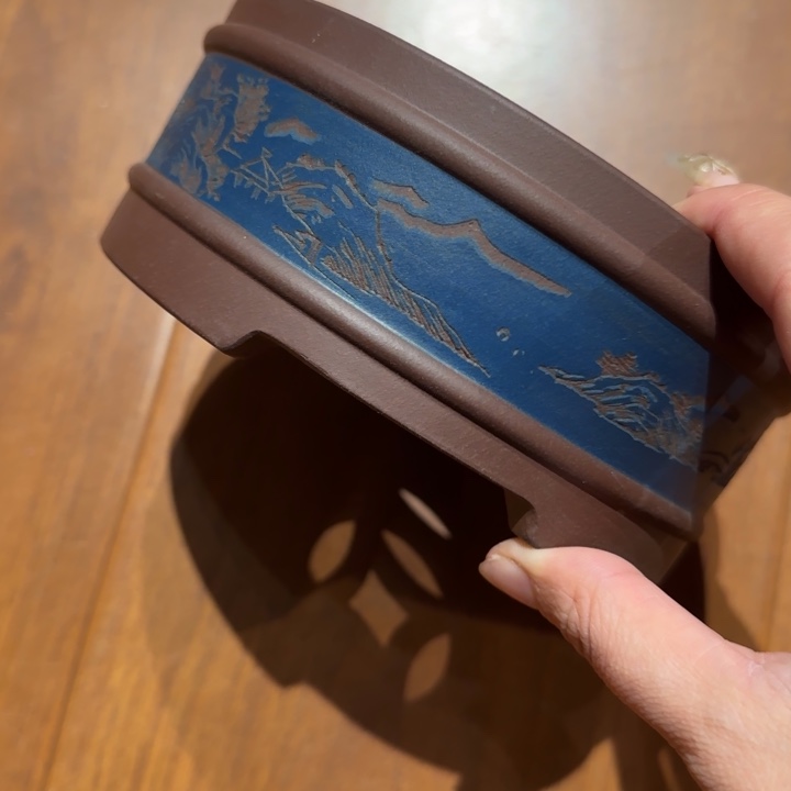 紫砂花盆口径13深度5