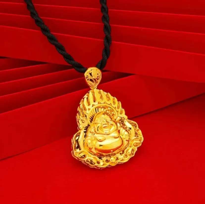 合金吊坠 时尚精致【弥勒佛】空心吊坠金色精美【金佛公】
