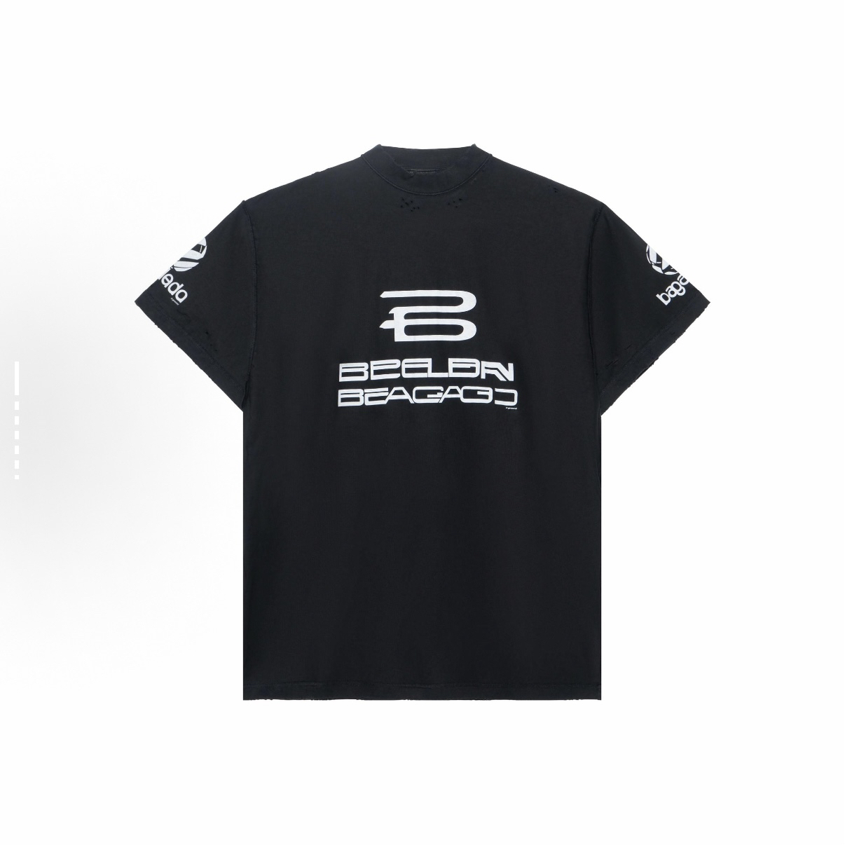99新 Balenciaga/巴黎世家 Logo字母印花圆领短袖T恤男款黑色 2码