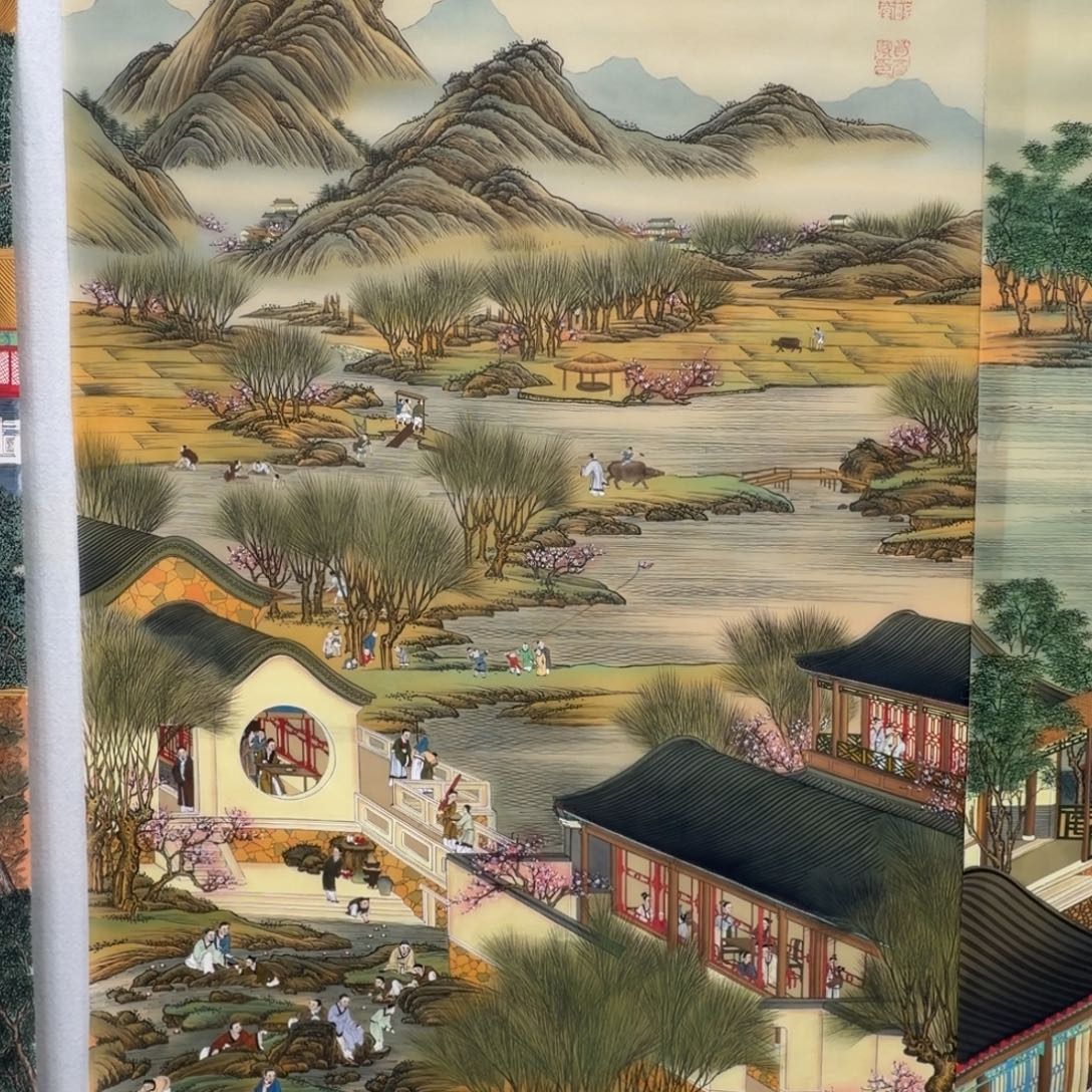 知***空国画丝绢工笔画作品