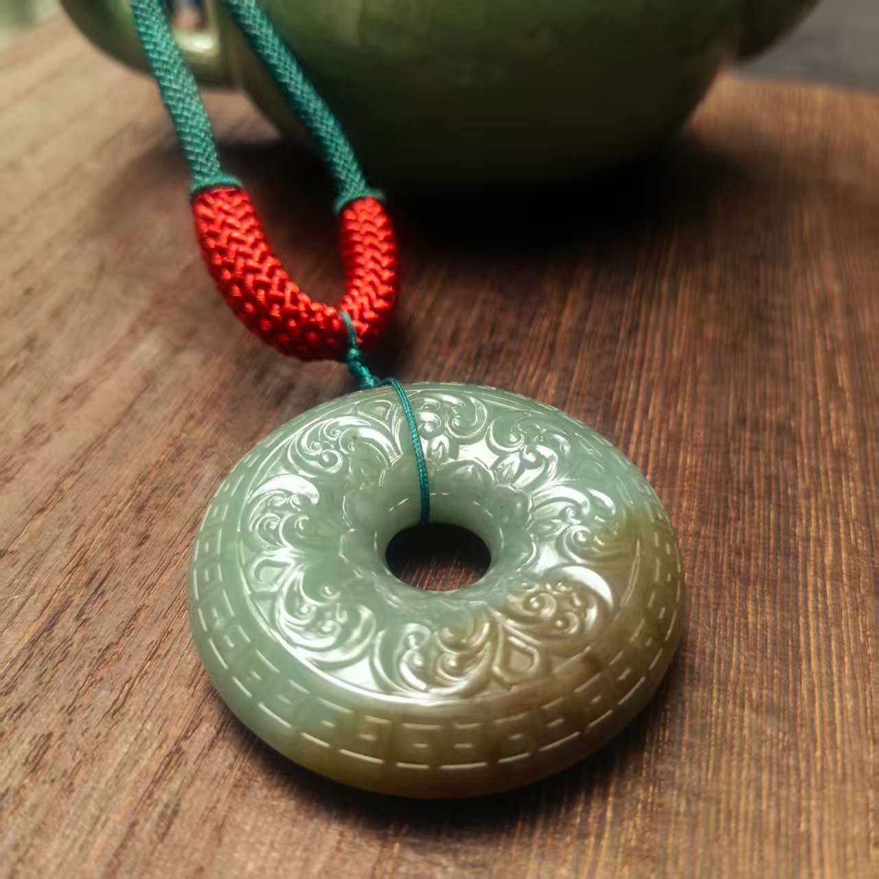 天然和田玉双面平安扣吊坠