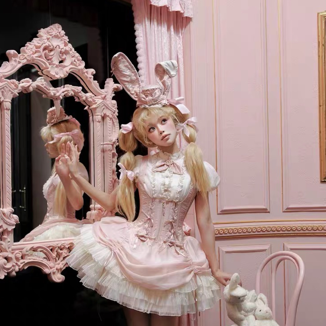 实体店现货 布蕾兔焦糖古董鱼骨托胸lolita