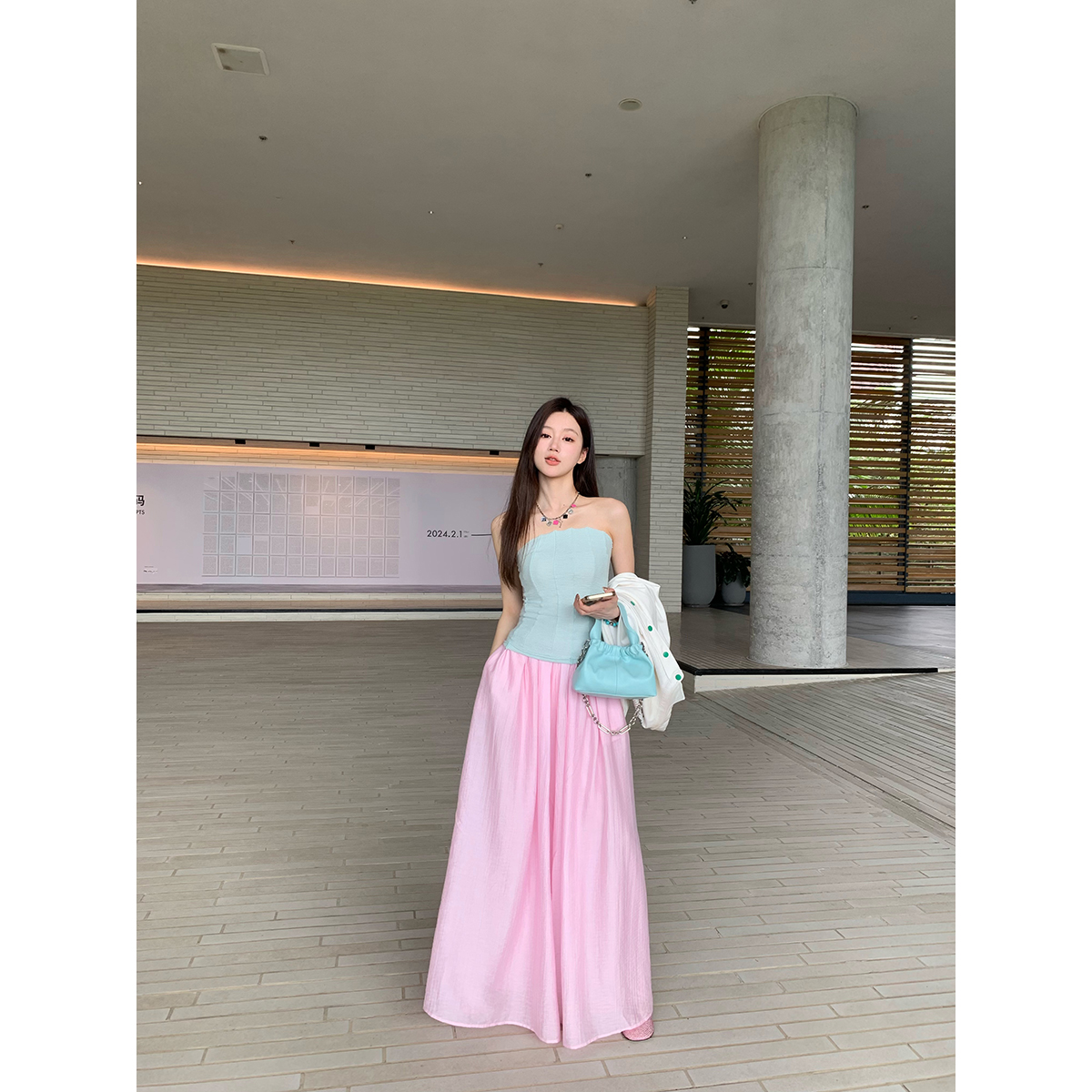 FORNI x YOYO 粉色娇嫩 莱赛尔春吸睛纯色裙裤法式宽松日常款裙裤