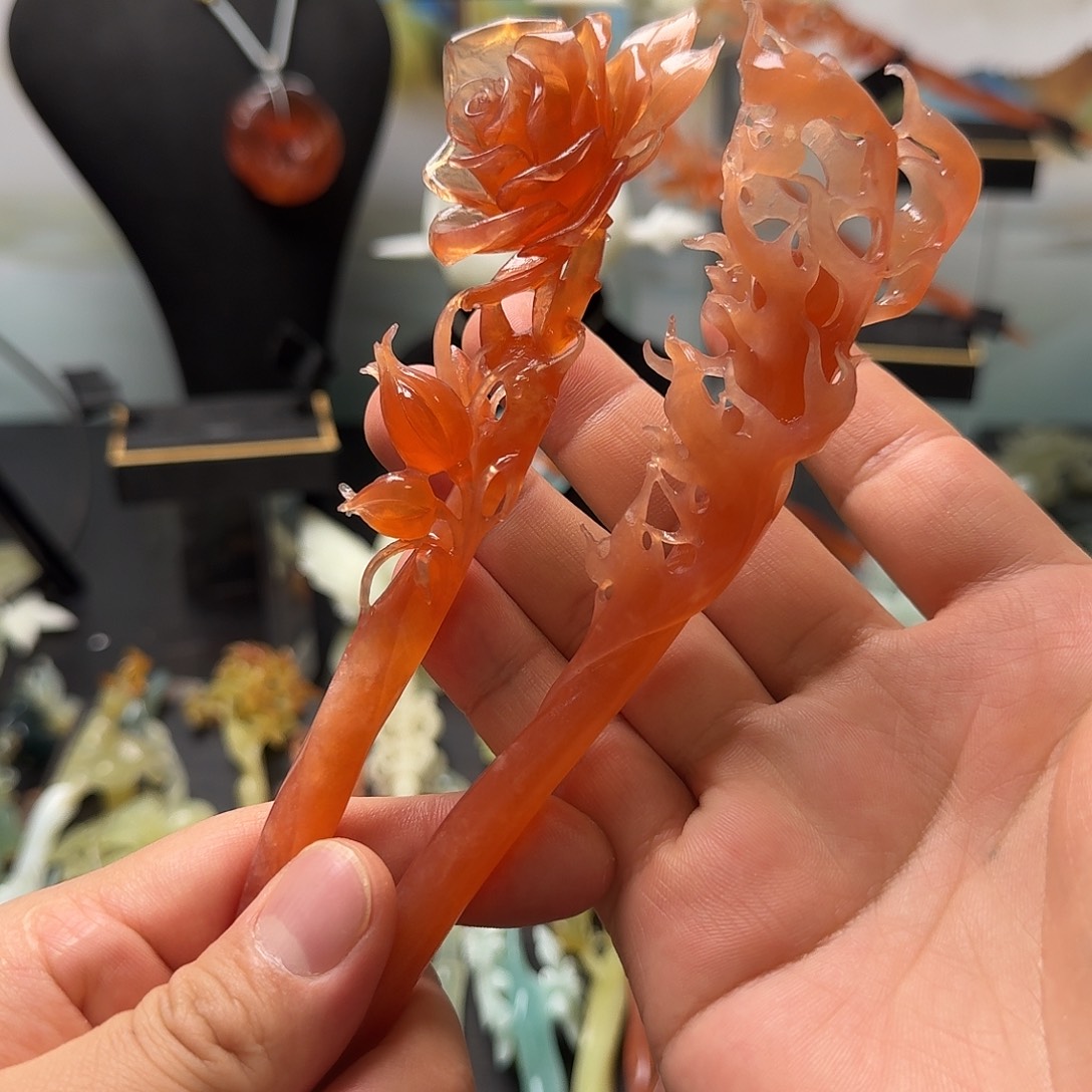 9***9蛇纹石玉未镶嵌发饰