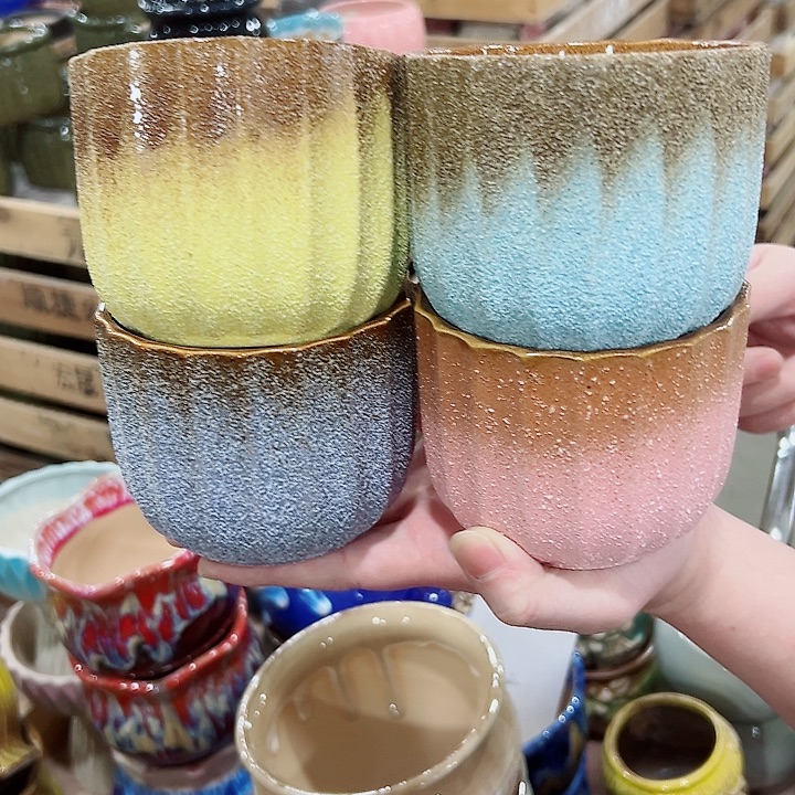 有孔.凑满10元发货多肉陶瓷花盆！