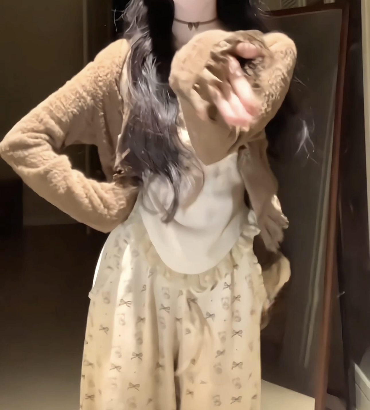 奶油小狗 纯欲辣妹风套装女甜美可爱小狗吊带毛衣开衫阔腿裤套装