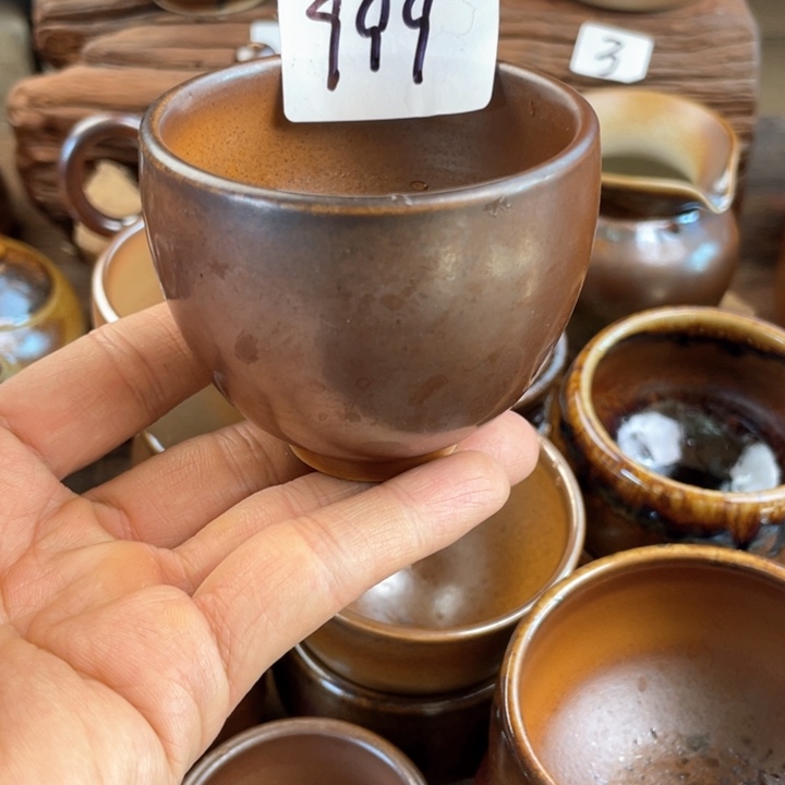 杯懿*建水紫陶白泥柴烧杯