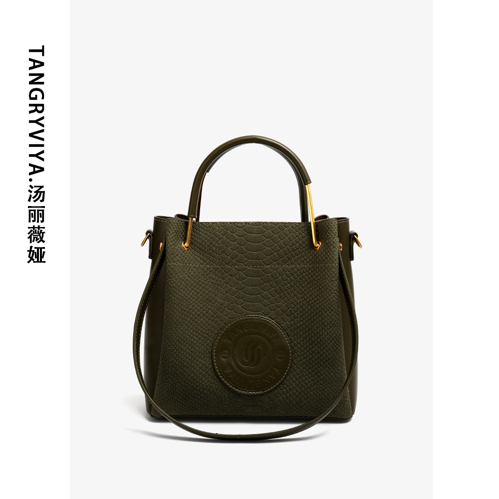 2025秋冬新款蛇纹磨砂皮手提托特包高级质感百搭通勤包