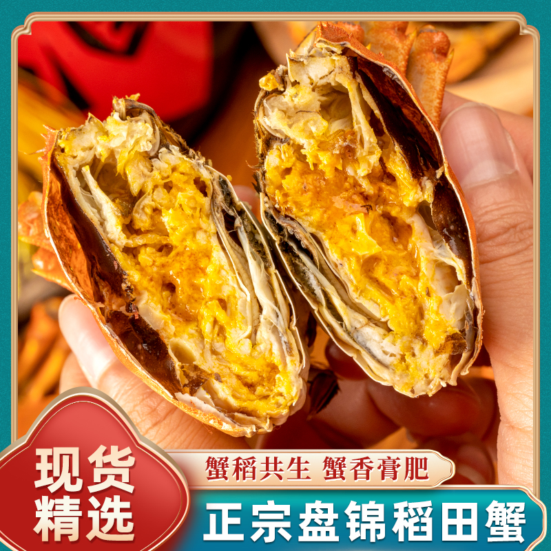 【活蟹】盘锦河蟹稻田蟹1.0-1.3两2斤  鲜活发货 公母蟹各1斤