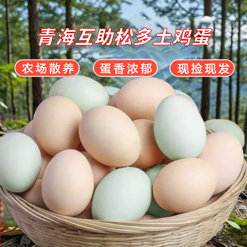 青海农村特产互助松多正宗农家散养葱花鸡蛋农家散养正宗土鸡蛋