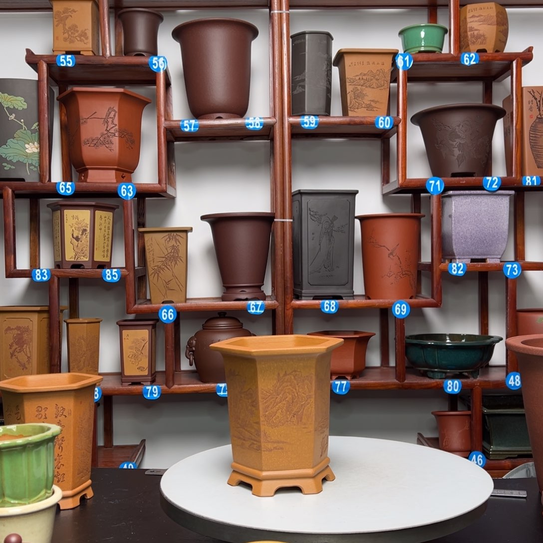 紫砂花盆涛****7六方花盆