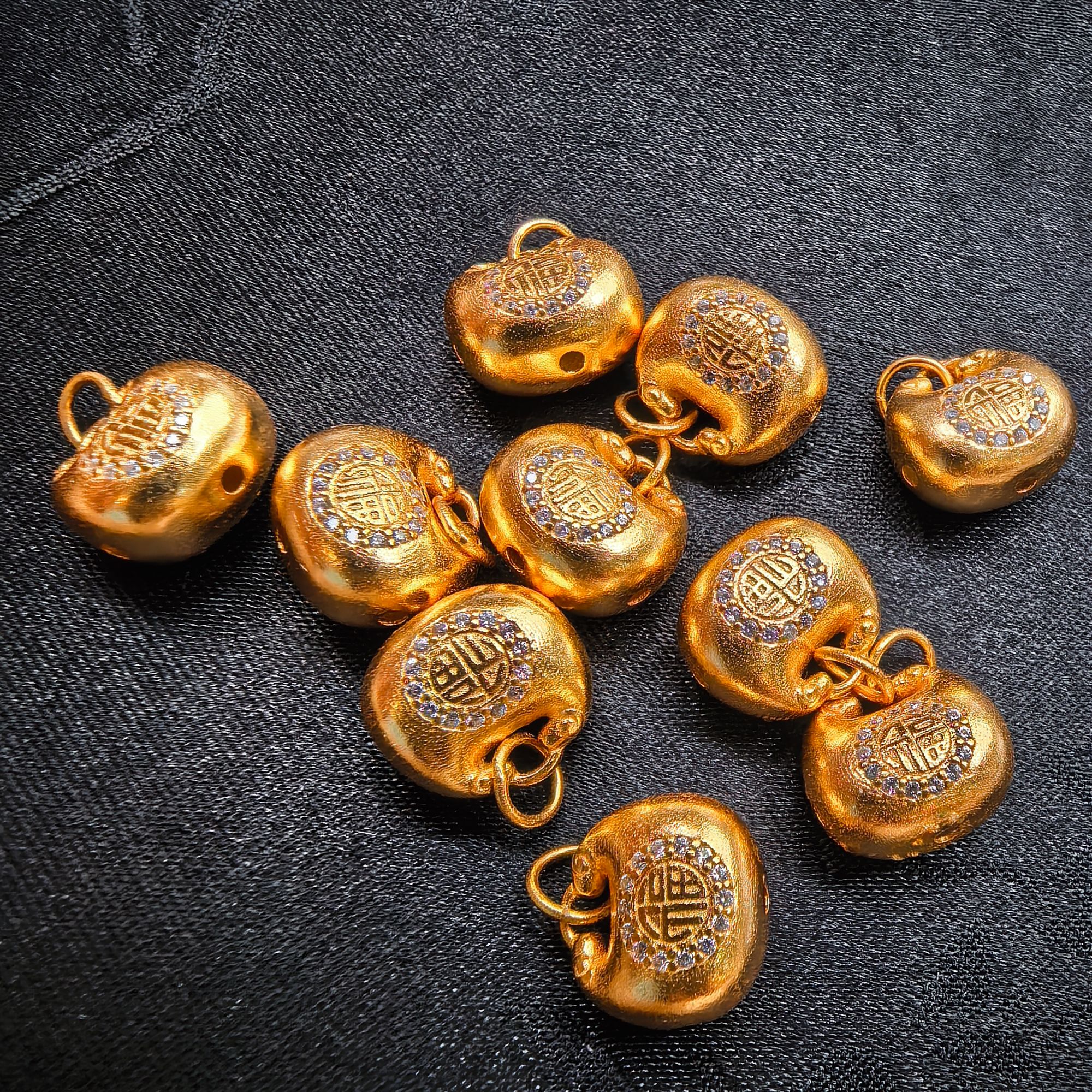 925银银制品  Y082银饰diy搭配白钻胖福袋