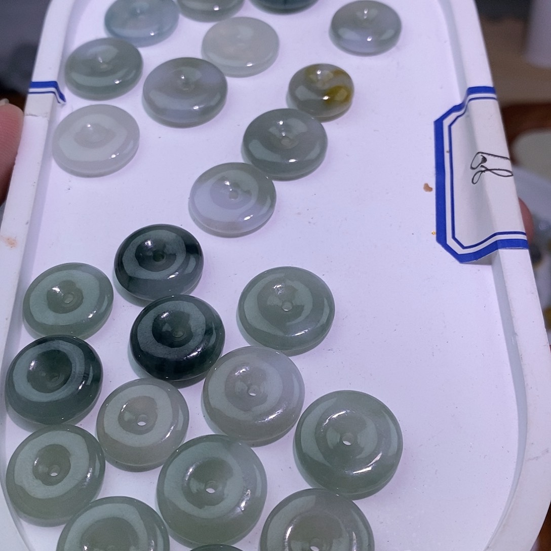 翡翠戒指未镶嵌平安扣任挑