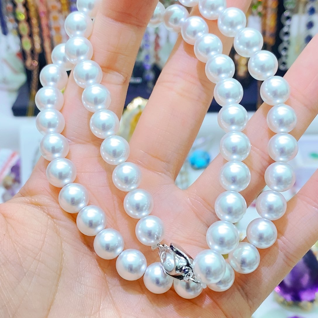 银S925镶嵌拼合珍珠（马贝珠）颈饰