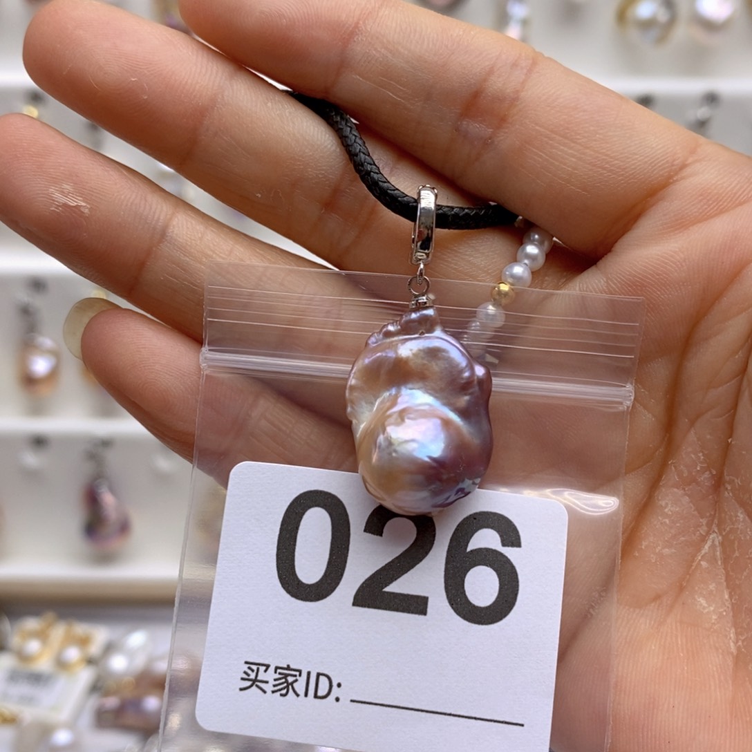 淡水珍珠颈饰银S925镶嵌26