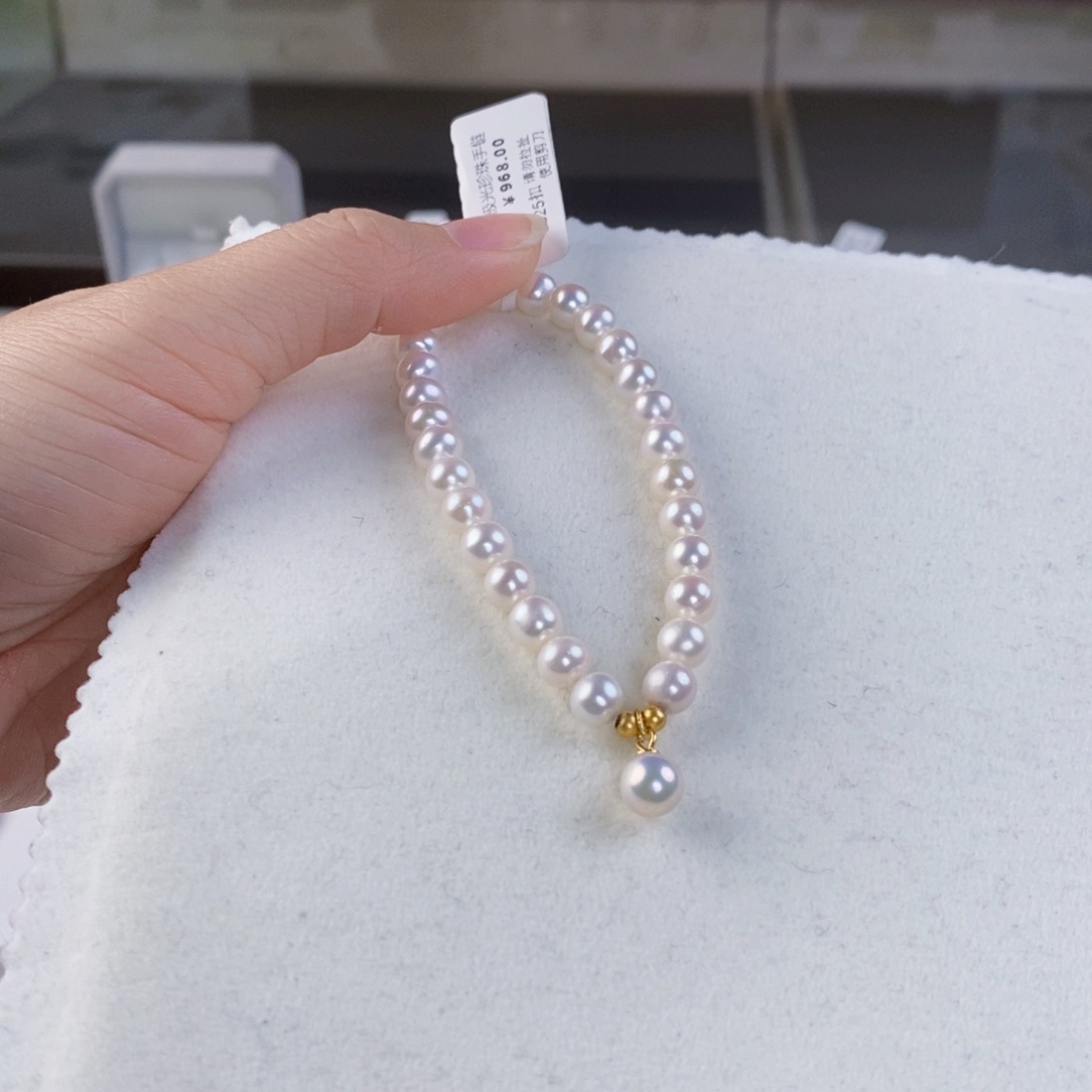 淡水珍珠手绳银S925镶嵌
