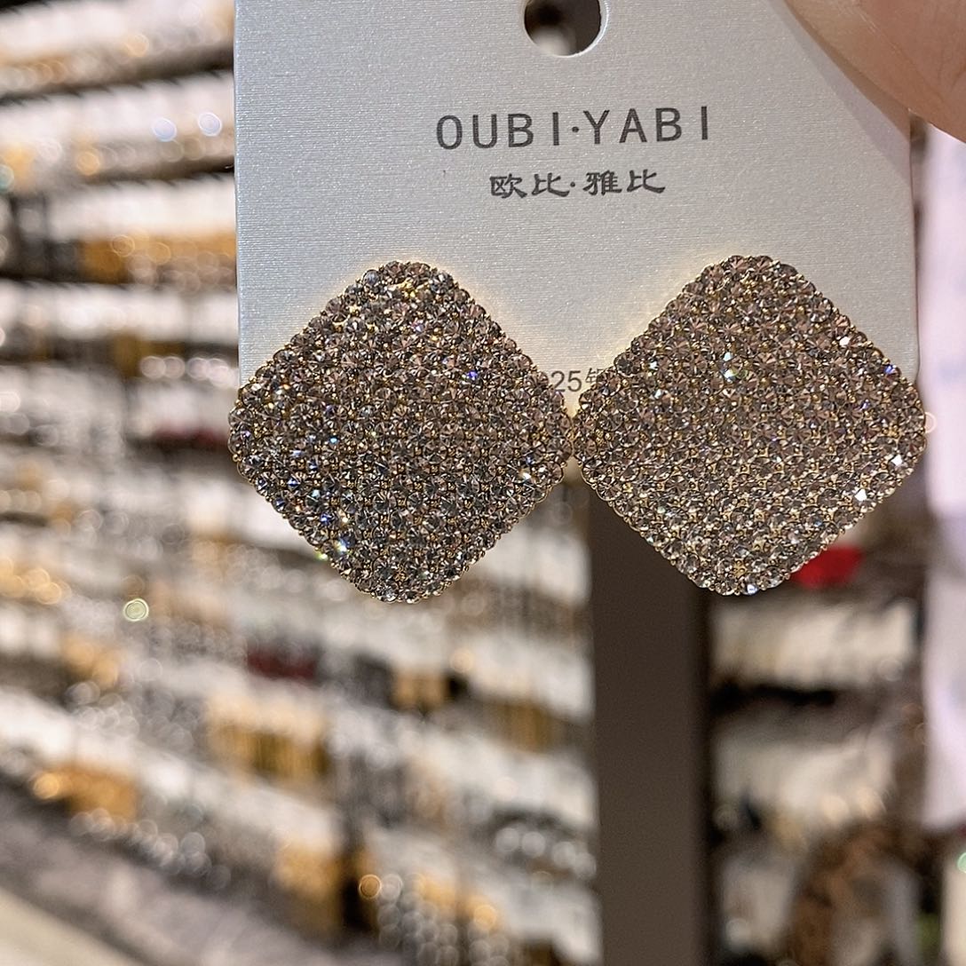 铜合金925银金色钻钻菱形