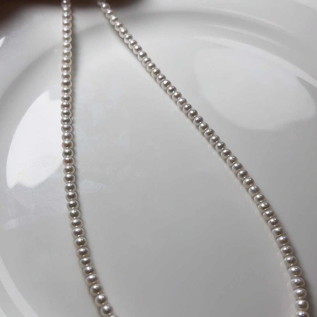 未镶嵌淡水珍珠颈饰4.2冷白镜面光