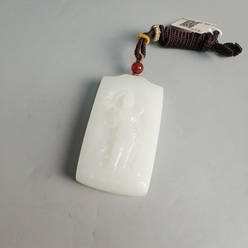 M25GV012109 - 和田玉大师雕观音牌