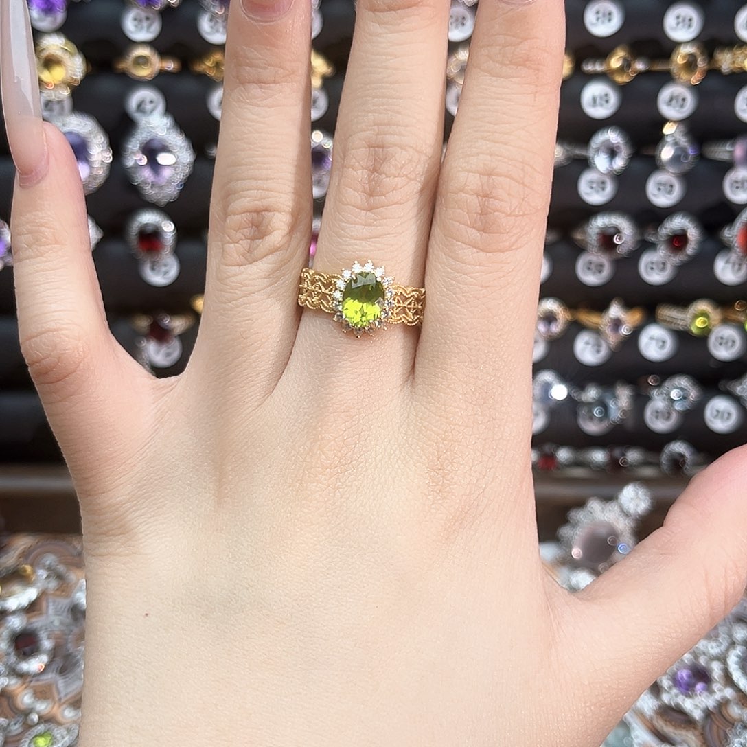 银S925镶嵌戒指烟晶