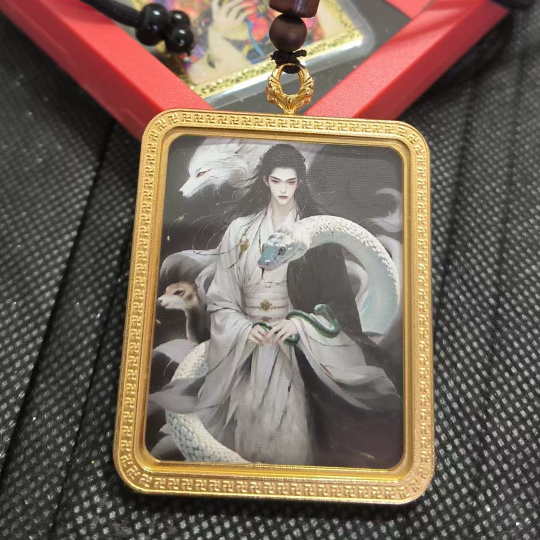 非金属棉绳项链 唐卡吊坠项链带绳子网红同款链（两面图图随意搭配