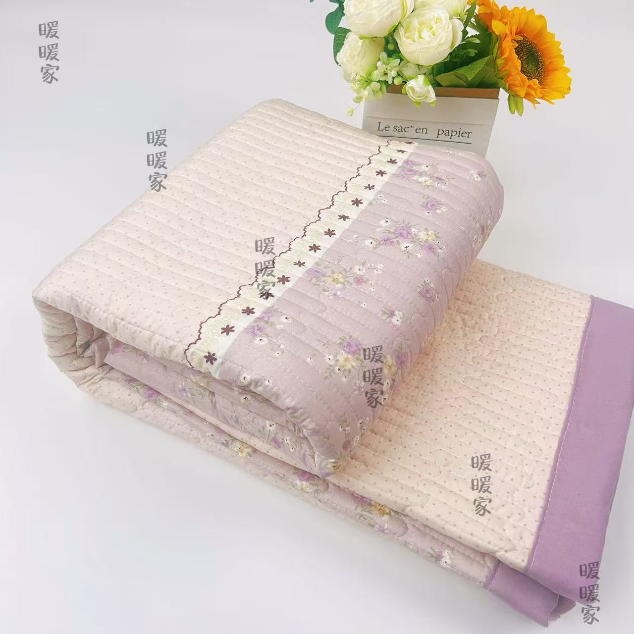 （梦幻紫）200*230清新款舒适柔软亲肤四季通用多功能床盖