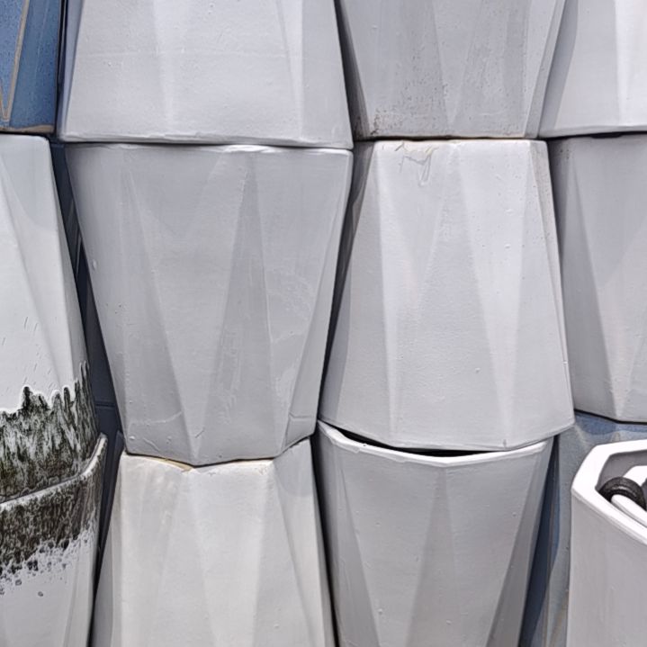 二级瑕疵修补花盆白色八角套三花盆