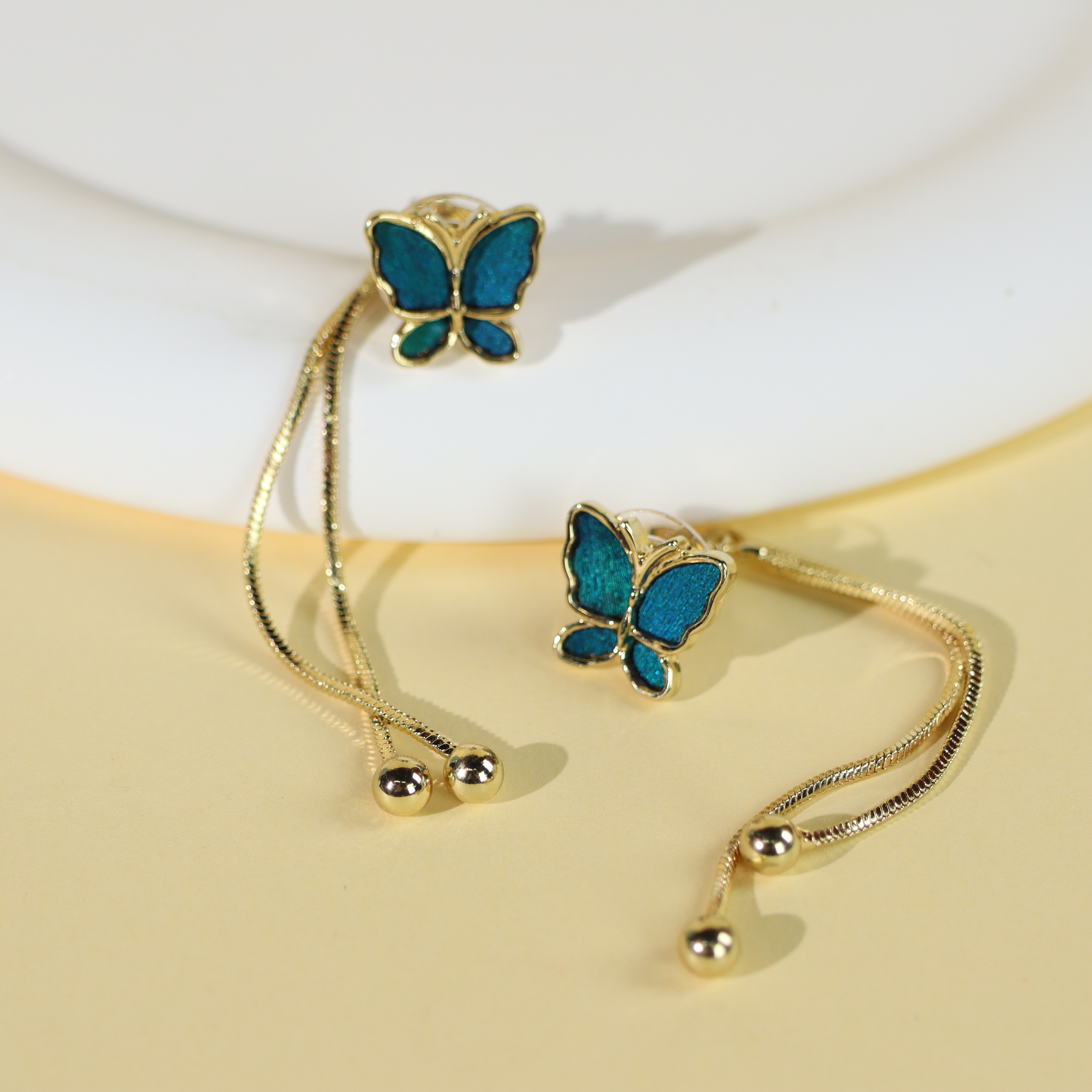 【蝴蝶】非遗仿点翠蝴蝶耳钉-气质百搭古典镶嵌