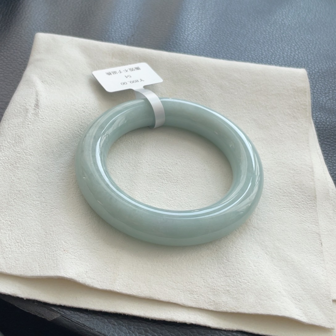 翡翠未镶嵌手镯纹54圆条