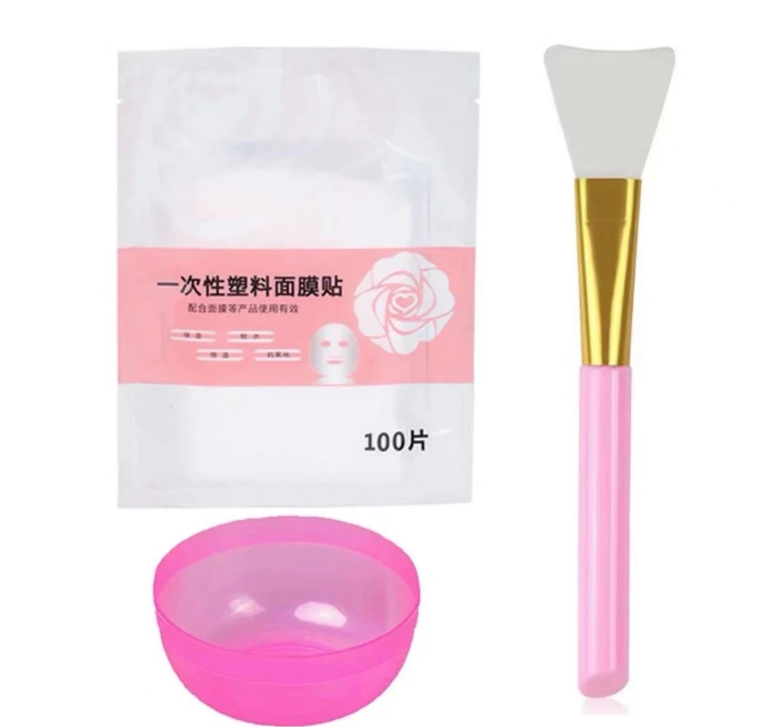 （不卖，给大家参考）主播同款保鲜膜+小碗+小刷+冰晶+精华液补水