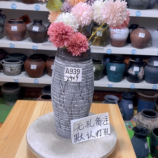 红陶手工制作工艺花盆