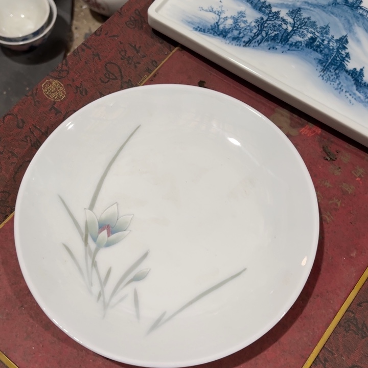 醴陵高温瓷器手绘567球泥17.5厘米