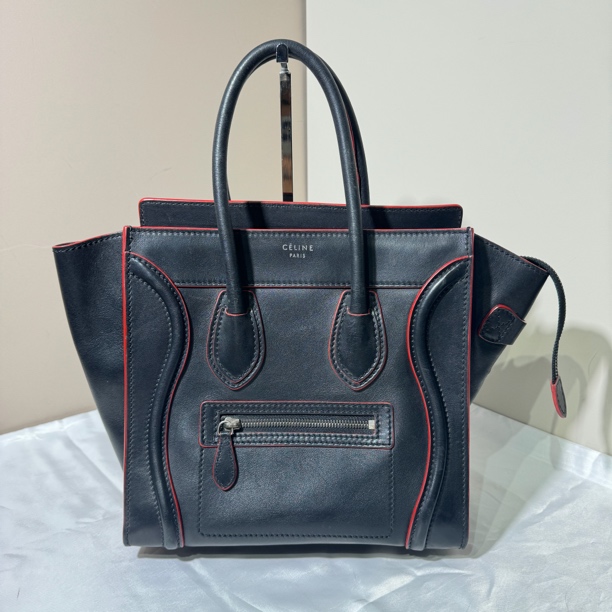 95新 Celine/思琳 思琳黑拼红笑脸包