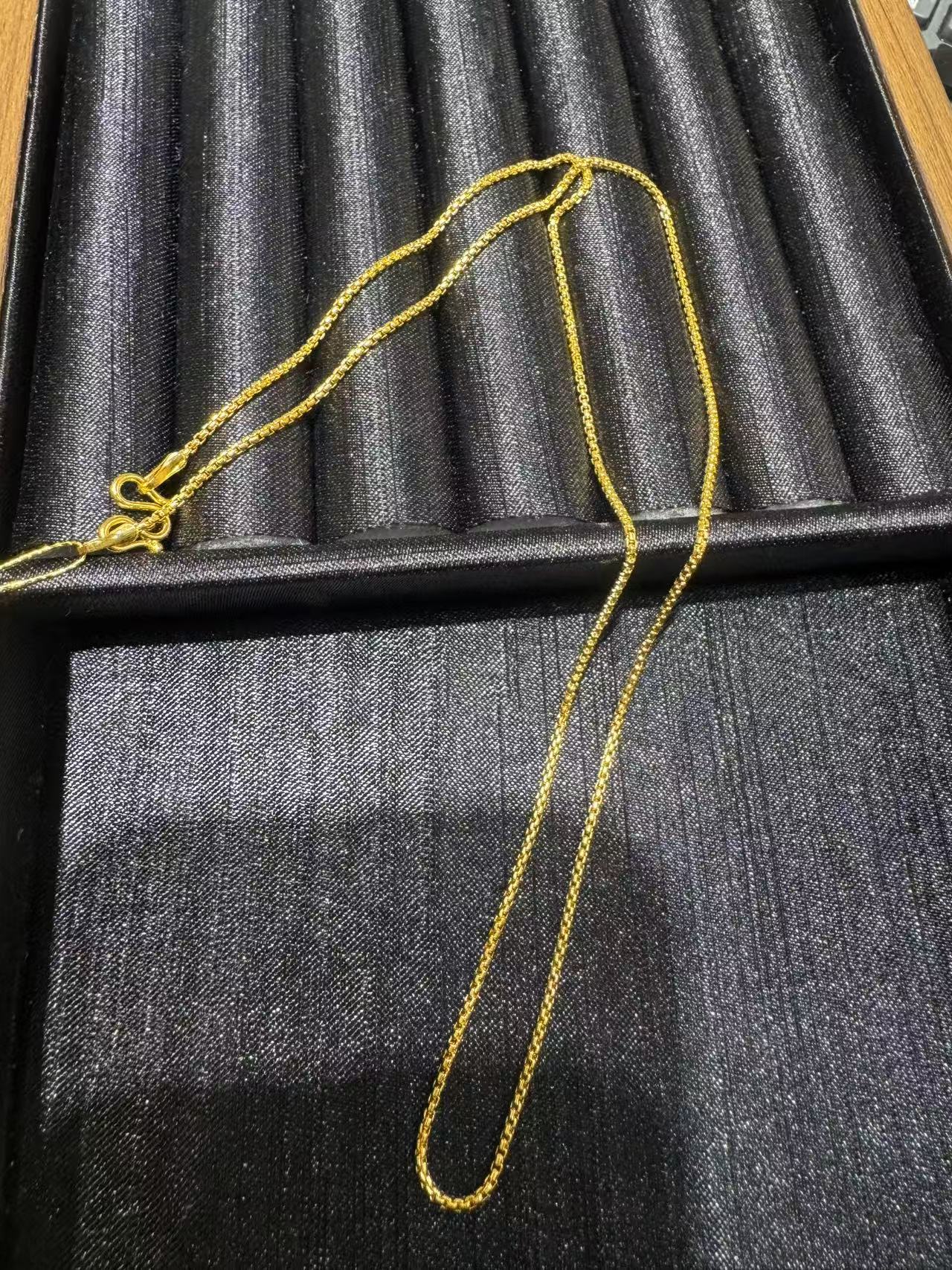 足金盒子项链50厘米