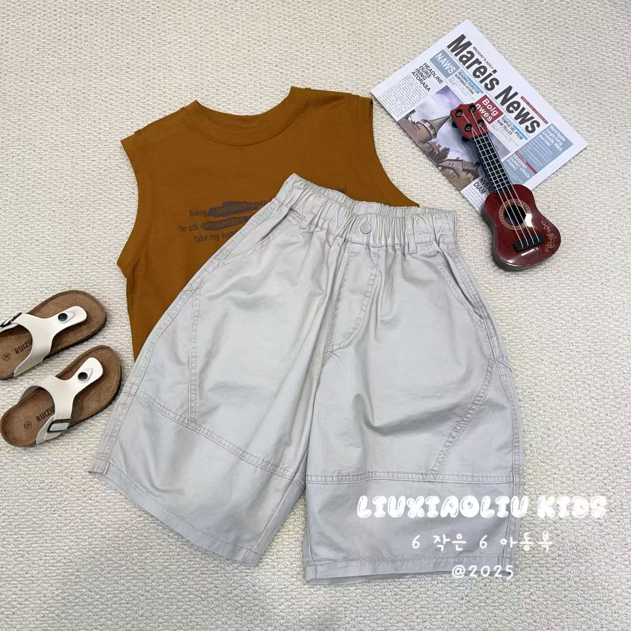 杭州六小六正版BY LIUXIAOLIU夏季儿童工装短裤19163