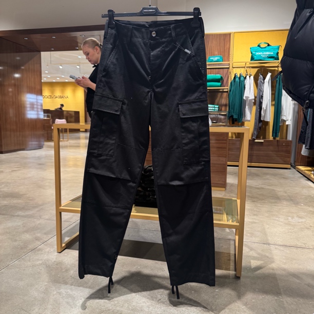 全新未使用D…G秋季休闲裤中腰男口袋时尚直筒运动长裤裤子工装裤