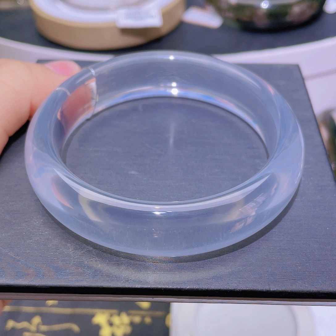 水晶手镯未镶嵌天然荔枝冻体奶白晶手镯59.8