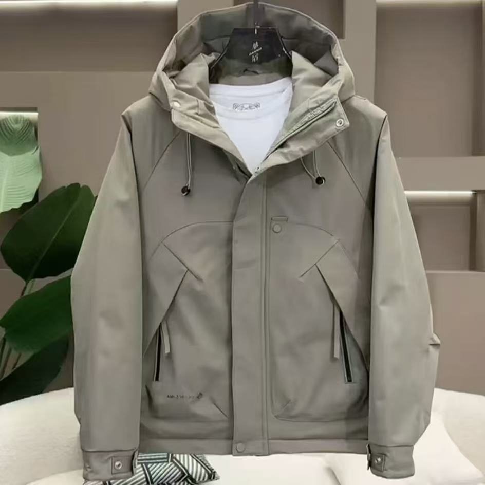 2025年秋季潮流宽松连帽二棉外套男士加厚棉衣-228