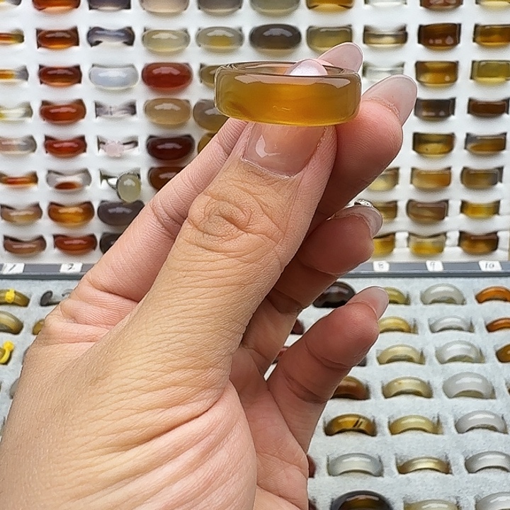 大***鱼玛瑙/玉髓未镶嵌戒指不退换顾客同意拍下