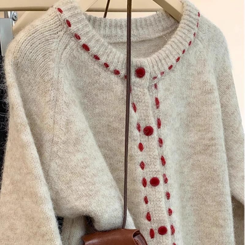 常规袖春季圆领针织保暖毛针织衫时尚韩版温柔网红