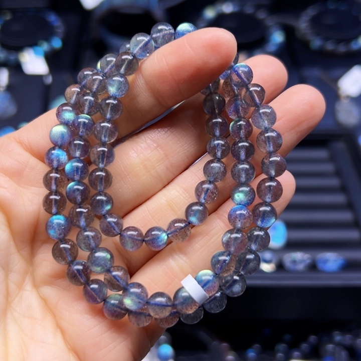 拉长石手串未镶嵌6.8左右